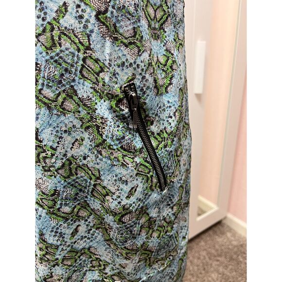 Maeve Anthropologie Serpentes Blue 100% Silk Tunic Dress with Zippered pockets - Picture 8 of 12